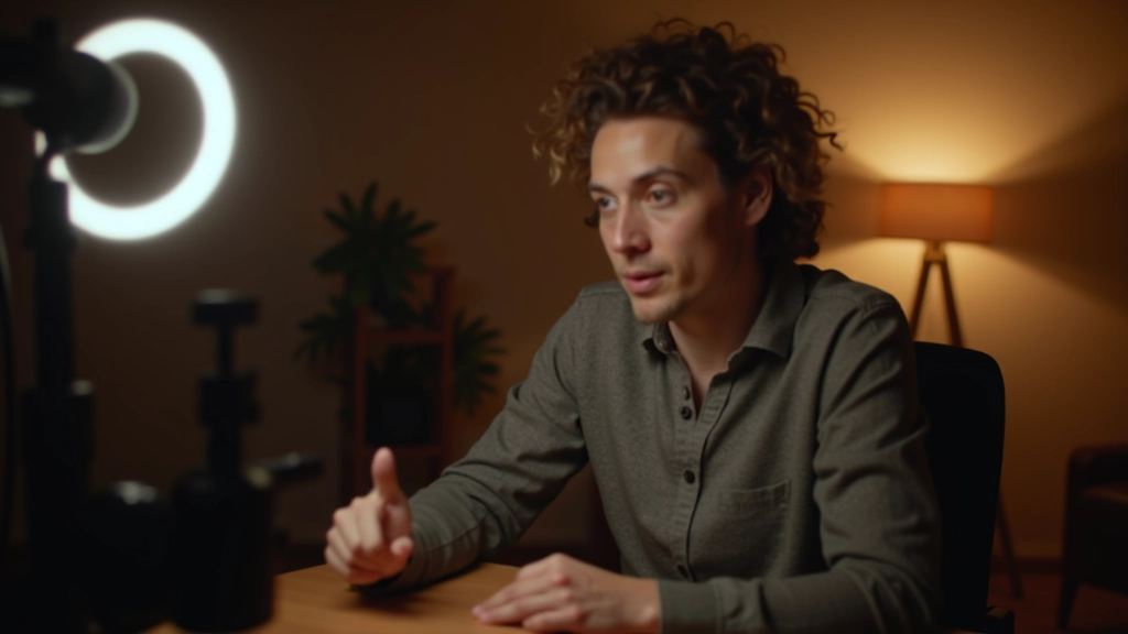 Créateur de contenu enregistrant une vidéo pour sa chaîne d'abonnement