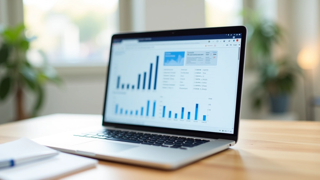 Ordinateur portable affichant un graphique d'analyse de prix avec des données de marché locales