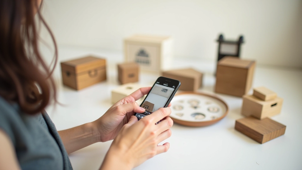 Personne prenant des photos de produits vintage pour la revente en ligne