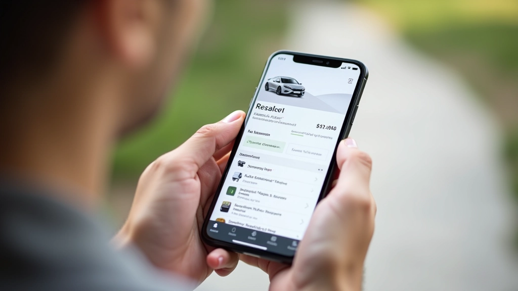 Téléphone affichant une annonce Vinted avec détails de produit et prix